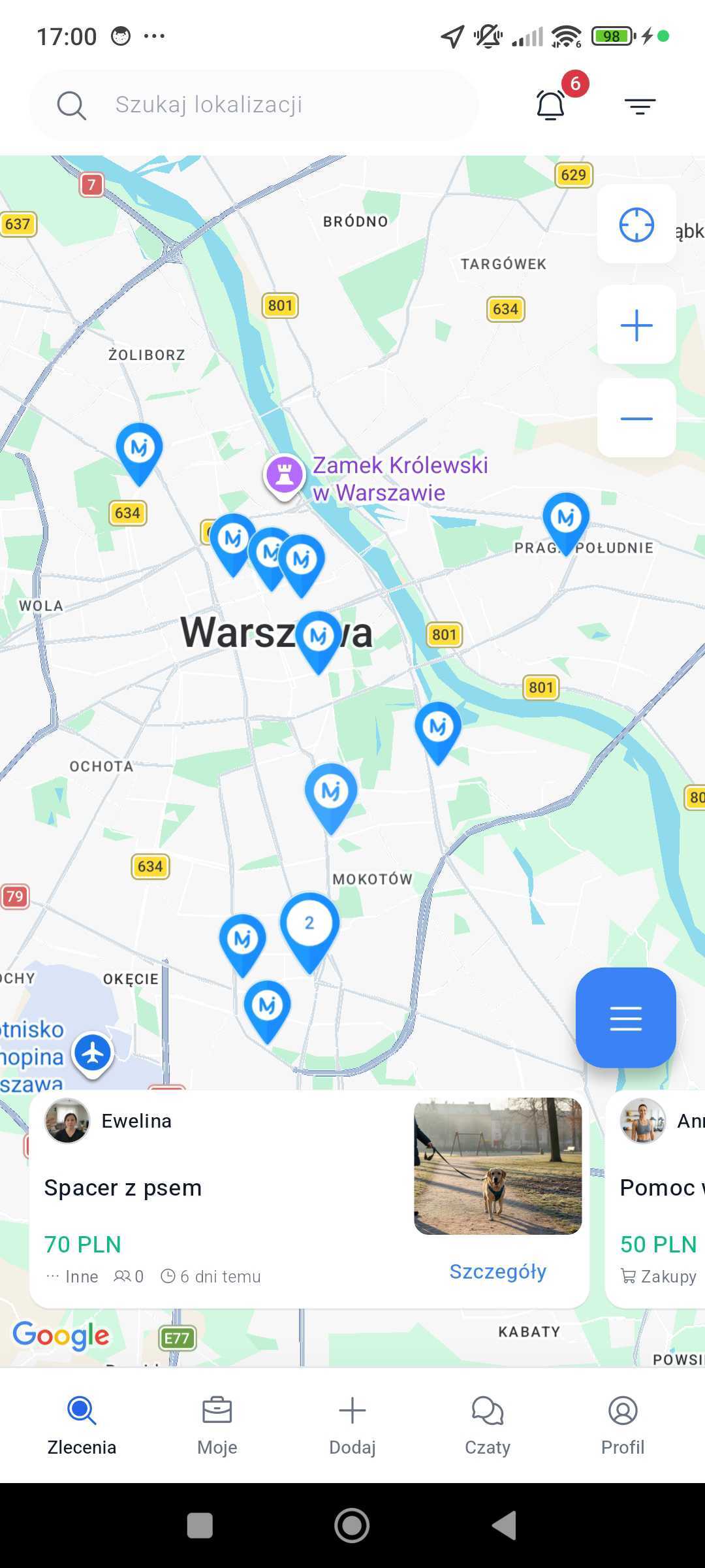 MiniJob app home screen